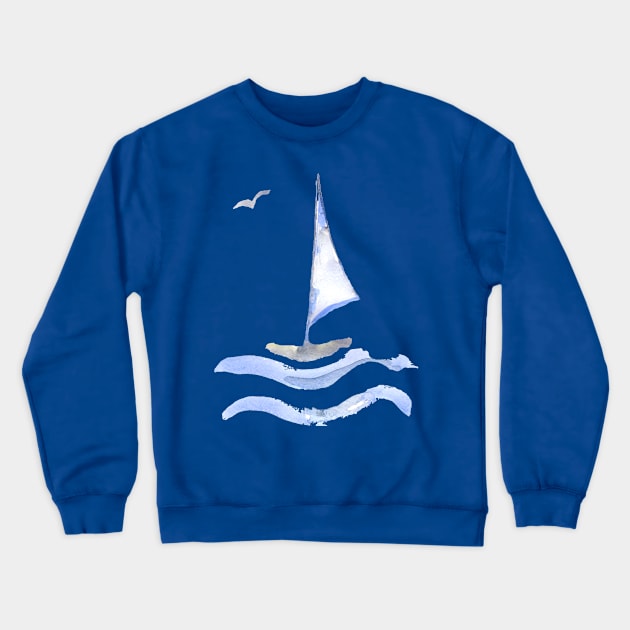 sailboat Crewneck Sweatshirt by ArtKsenia